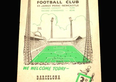 Newcastle v Barcelona 29.08.1960