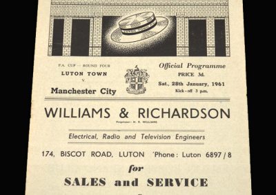 Luton v Man City 28.01.1961 FA Cup 4th Round (abandoned)