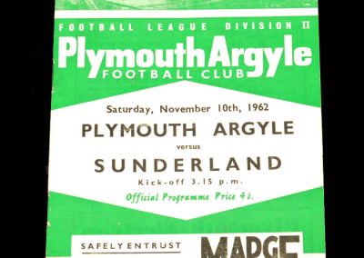 Sunderland v Plymouth 10.11.1962