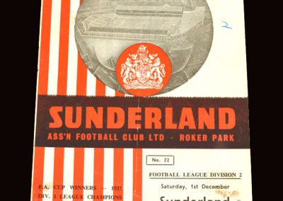 Sunderland v Cardiff 01.12.1962