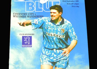 Wycombe v Coventry 22.09.1993 - FA League Cup 2nd Round 1st Leg