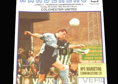 Wycombe v Colchester 06.10.1992 - James C Thompson Shield