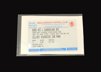 Middlesbrough Reserves v Sunderland Reserves 27.08.1997