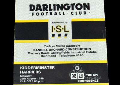Darlington v Kidderminster 26.08.1989