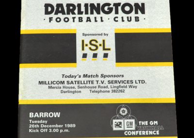 Darlington v Barrow 26.12.1989