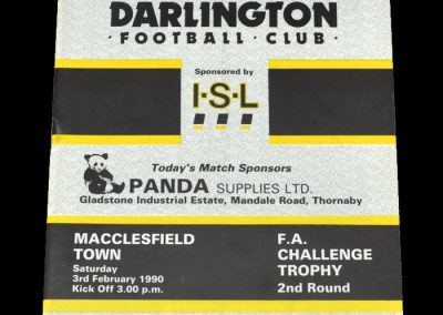 Darlington v Macclesfield 03.02.1990 - FA Trophy 2nd Round