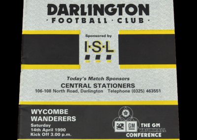 Darlington v Wycombe Wanderers 14.04.1990