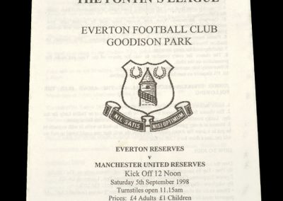 Man Utd Reserves v Everton Reserves 05.09.1998