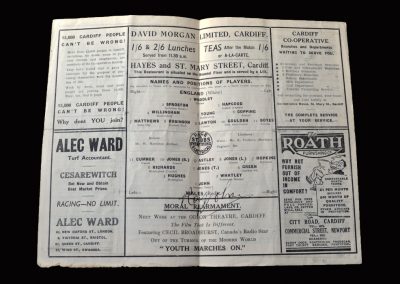 England v Wales 22.10.1939 (Lawton Debut, John Signature)