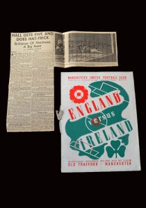 England v Ireland 16.11.1938 (VIP programme with press cutting)