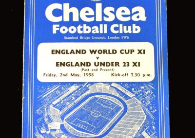 England World Cup 11 v England Unders 23s 02.05.1958