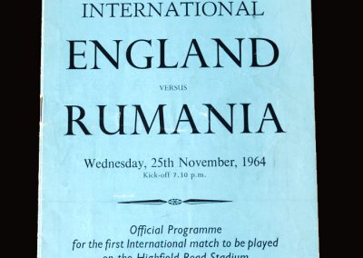 England v Roumania 25.11.1964 - Under 23