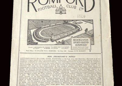 Romford v Charlton Reserves 11.12.1948