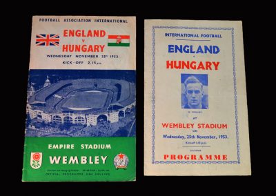 England v Hungary 25.11.1953