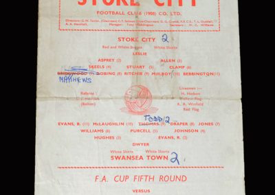 Stoke v Swansea 15.02.1964 - FA Cup 5th Round (Stan is the oldest scorer in the FA Cup)