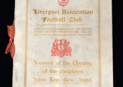 Liverpool v Bury 25.08.1928 (Opening of the Kop)