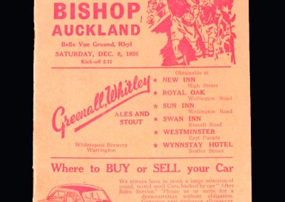 Rhyl v Bishop Auckland 08.12.1956 - FA Cup 2nd Round