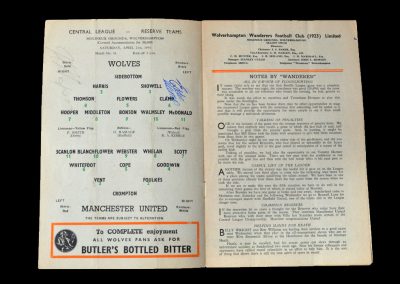 Man Utd Reserves v Wolves Reserves 21.04.1956