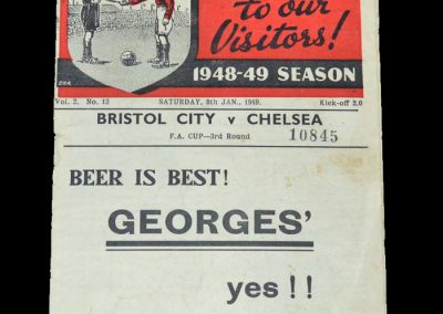 Bristol City v Chelsea 08.01.1949 - FA Cup 3rd Round