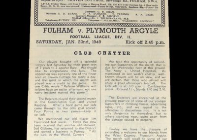 Fulham v Plymouth 22.01.1949