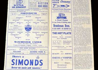 Man Utd v Portsmouth 10.03.1951