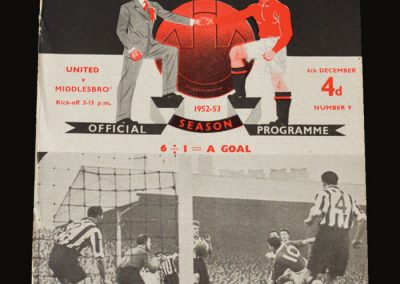 Man Utd v Middlesbrough 06.12.1952 David Pegg debut