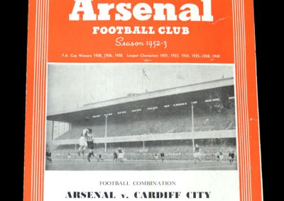 Arsenal v Cardiff 18.10.1952