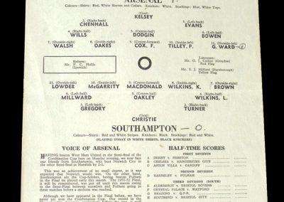 Arsenal v Southampton 29.04.1953