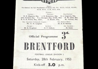 Brentford v Southampton 28.02.1953