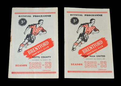 Brentford v Notts County 07.03.1953 | Brentford v West Ham 21.03.1953