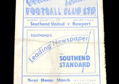 Southend v Newport 31.01.1953
