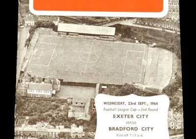 Exeter v Bradford City 23.09.1964 | League Cup 2nd Round Replay