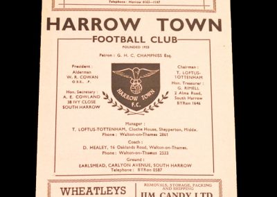 Harrow Town v Staines 11.09.1958
