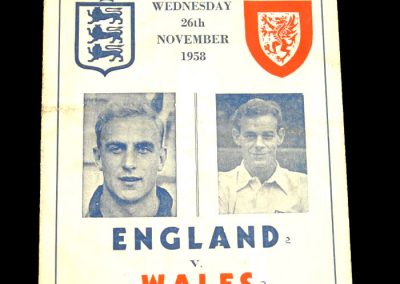 England v Wales 26.11.1958