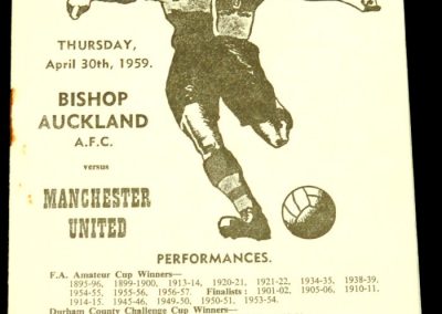 Bishop Auckland v Manchester United 30.04.1959