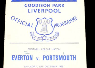 Everton v Portsmouth 13.12.1958