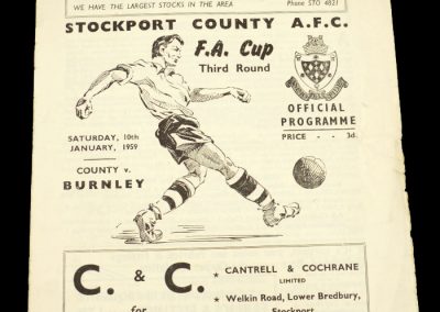 Stockport County v Burnley 10.01.1959 | FA Cup 3rd Round