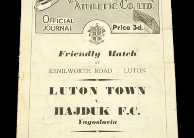 Luton Town v Hajduk FC 30.01.1954
