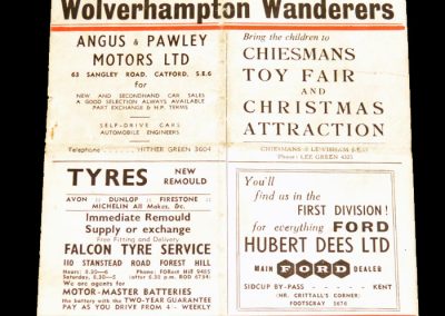 Charlton Athletic v Wolverhampton Wanderers 25.12.1956