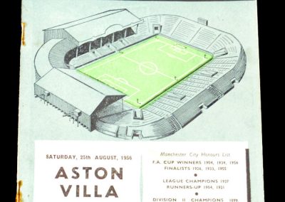 Aston Villa v Manchester City 25.08.1956
