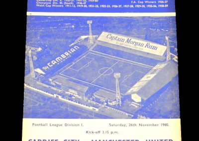 Cardiff City v Manchester United 26.11.1960