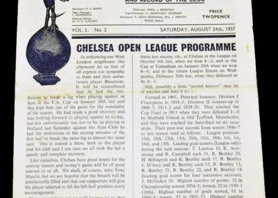 Tottenham Hotspur v Chelsea 24.08.1957