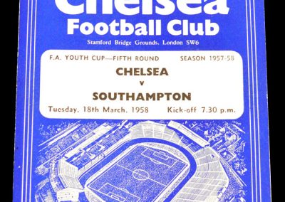 Chelsea v Southampton 18.03.1958 | FA Youth Cup 5th Round