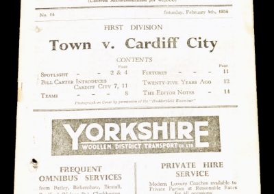 Huddersfield Town AFC v Cardiff City 04.02.1956