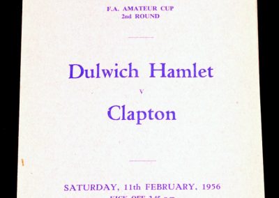 Dulwich Hamlet v Clapton 11.02.1956