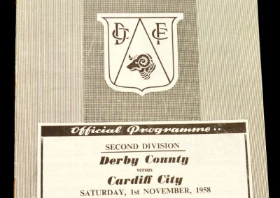Derby County v Cardiff City 01.11.1958