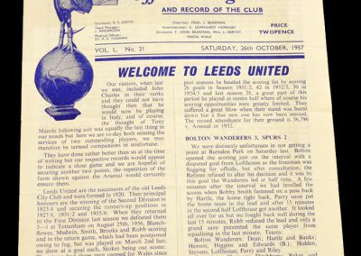 Tottenham Hotspur v Leeds United 26.10.1957