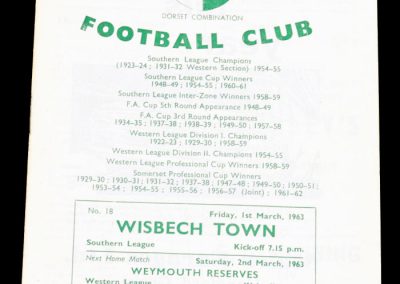 Yeovil Town v Wisbech town 01.03.1963