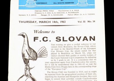 Tottenham Hotspur v Slovan 14.03.1963