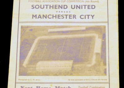 Southend United v Manchester City 28.01.1956 | FA Cup 4th Round